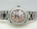 Replica Rolex Datejust Diamond Bezel Pink Mop Diamond Dial Watch 31mm 